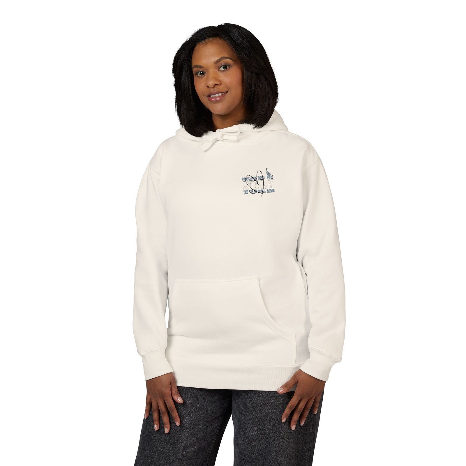 Cotton Heritage - Minimalist Hoodie — Small Chest Calligraphy Design - Image 12