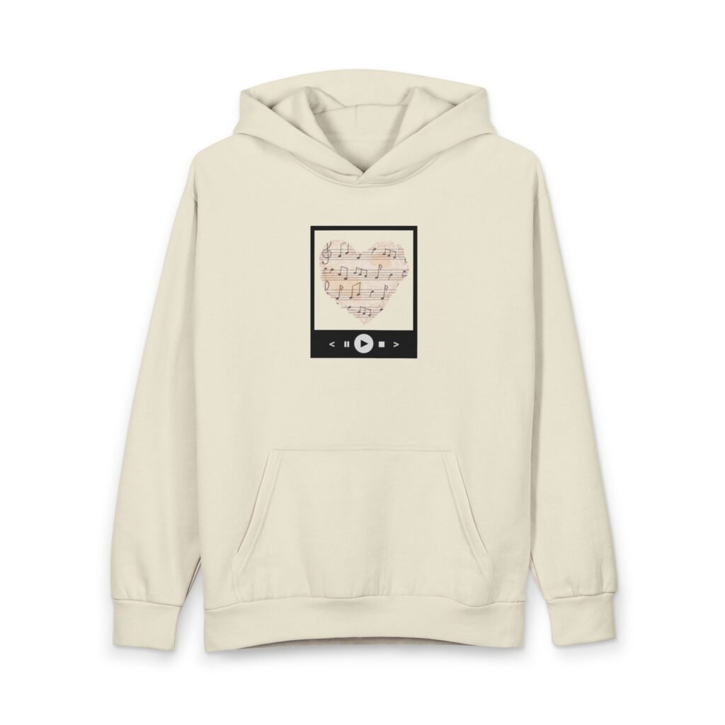 Lane Seven - Music Sheet Heart Hoodie — Vintage Sheet Music Graphic Pullover