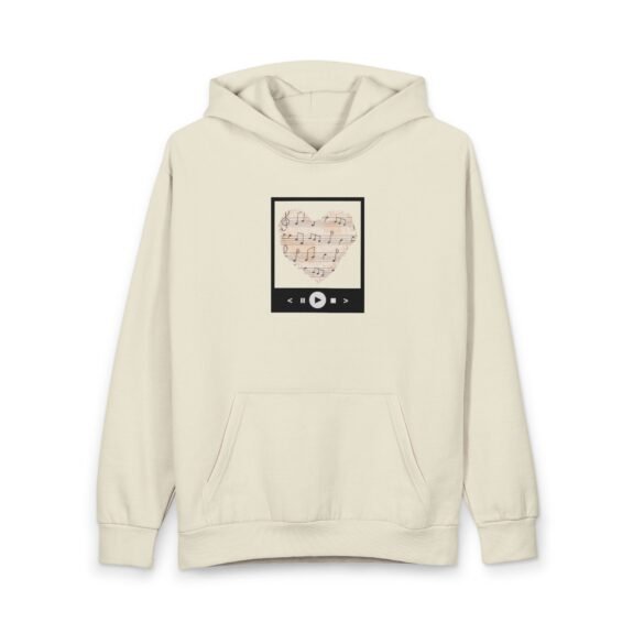Lane Seven - Music Sheet Heart Hoodie — Vintage Sheet Music Graphic Pullover