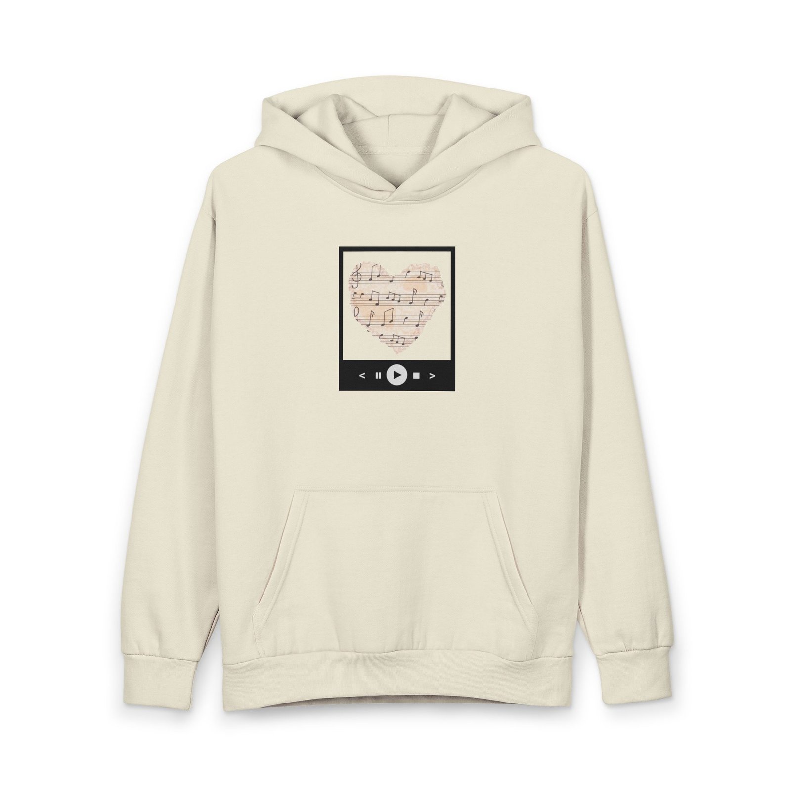 Lane Seven - Music Sheet Heart Hoodie — Vintage Sheet Music Graphic Pullover