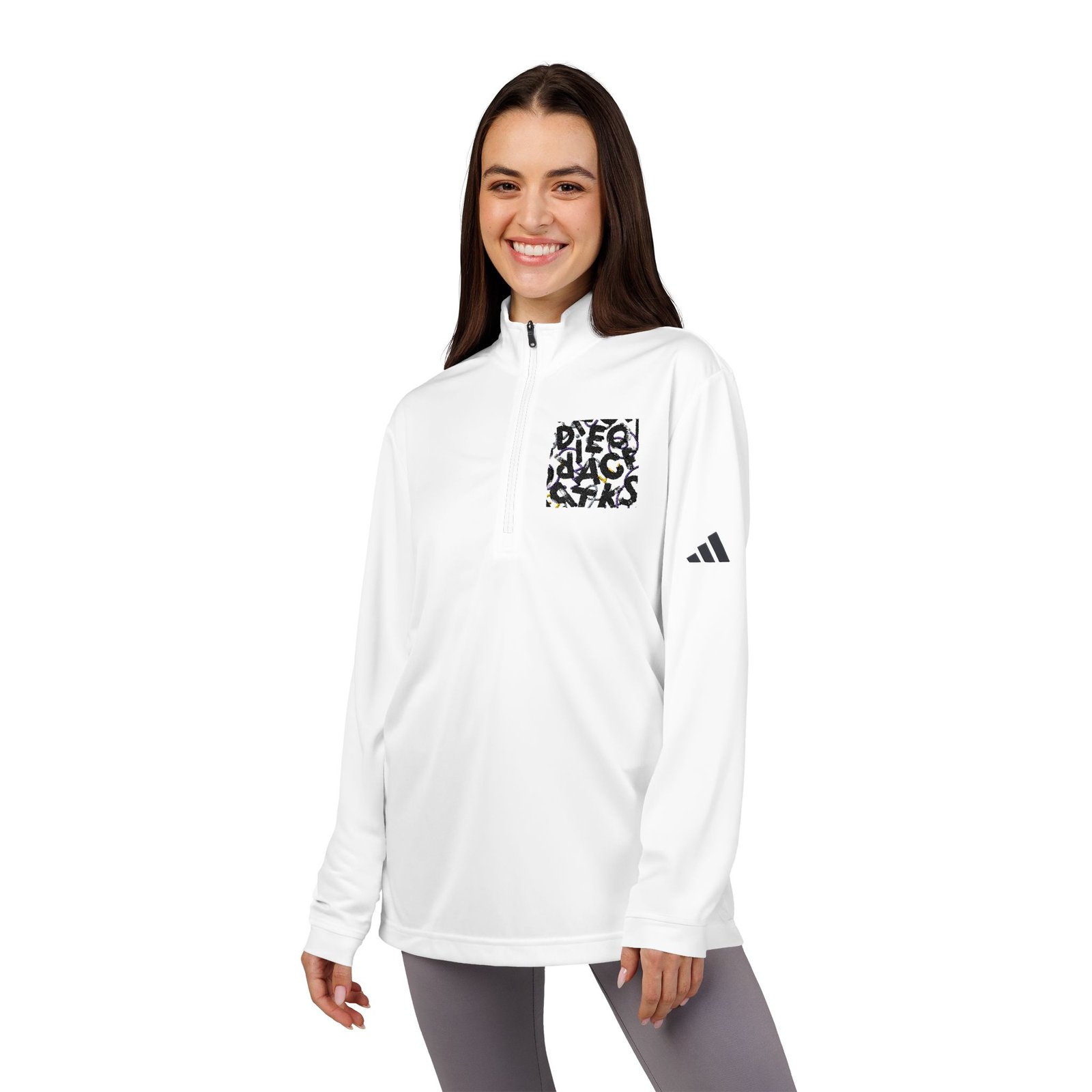 Adidas - Quarter-Zip Pullover - Embroidered Leopard Patch - Image 12