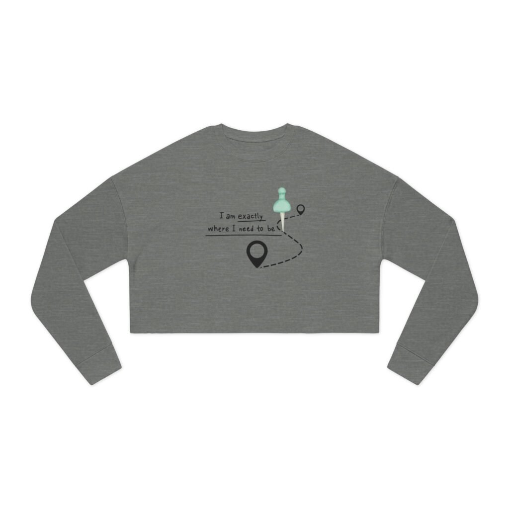 Bella + Canvas - Cropped Sweatshirt — “I’m exactly where I need to be” Minimal Travel Map Design