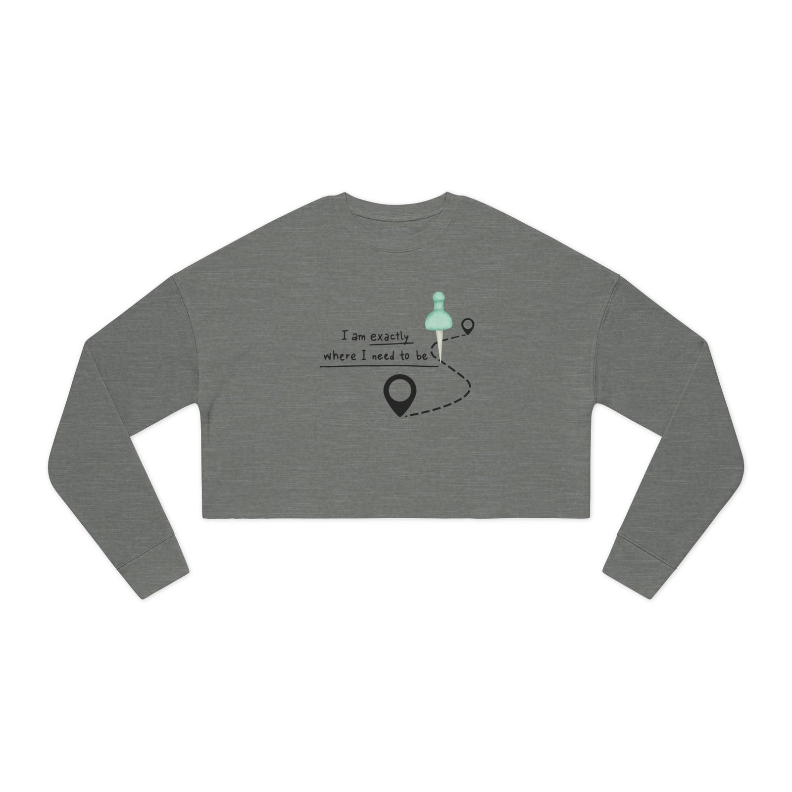 Bella + Canvas - Cropped Sweatshirt — “I’m exactly where I need to be” Minimal Travel Map Design