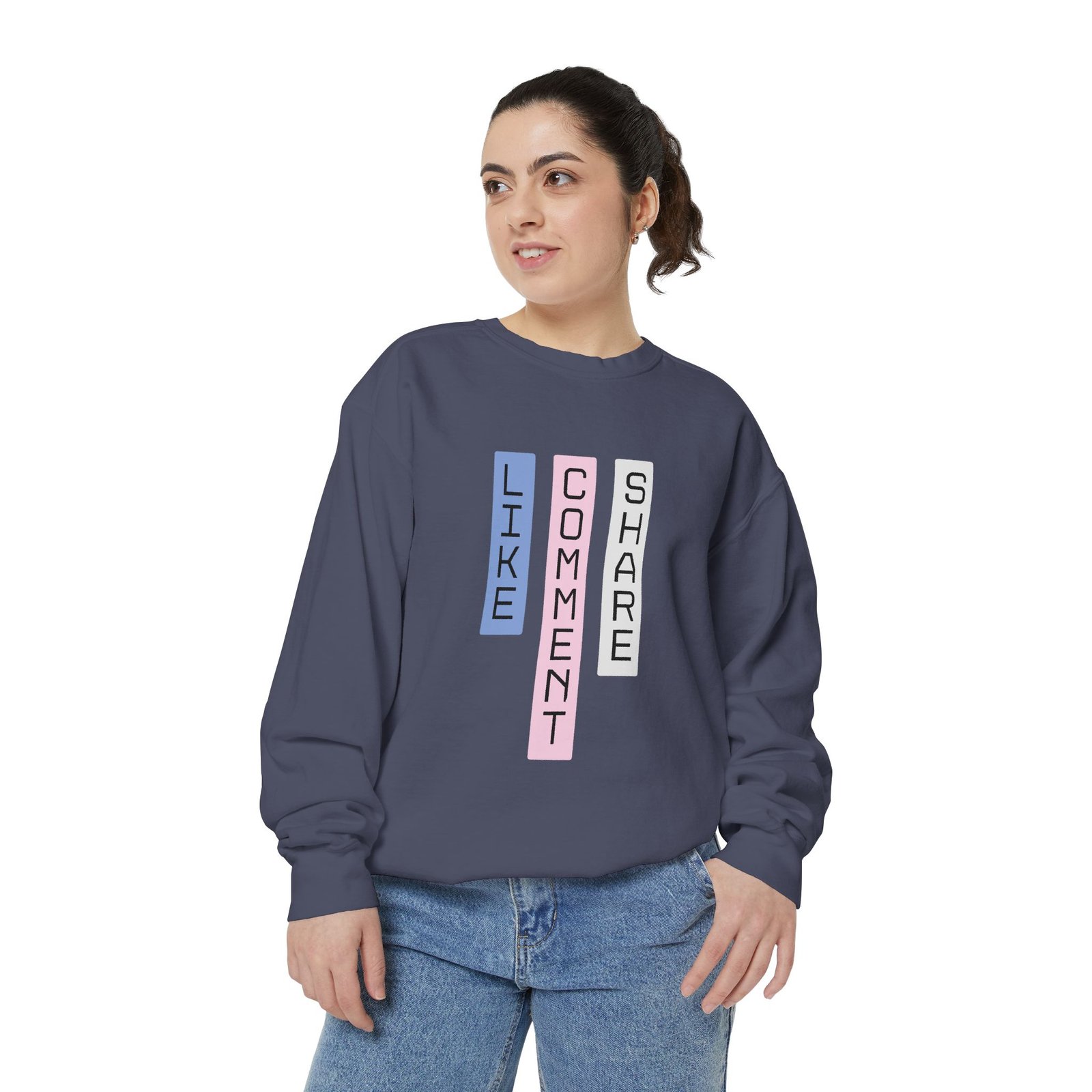 Comfort Colors - Like Comment Share Sweatshirt — Social Media Graphic Crewneck - Image 22