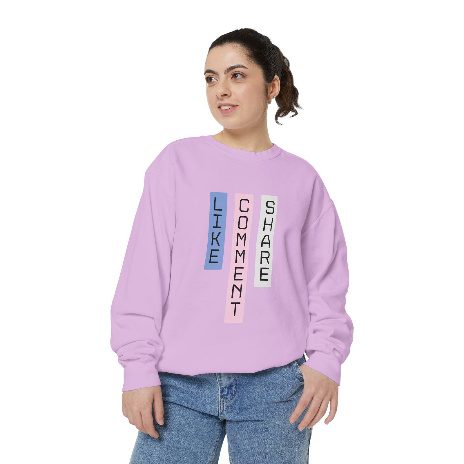 Comfort Colors - Like Comment Share Sweatshirt — Social Media Graphic Crewneck - Image 12