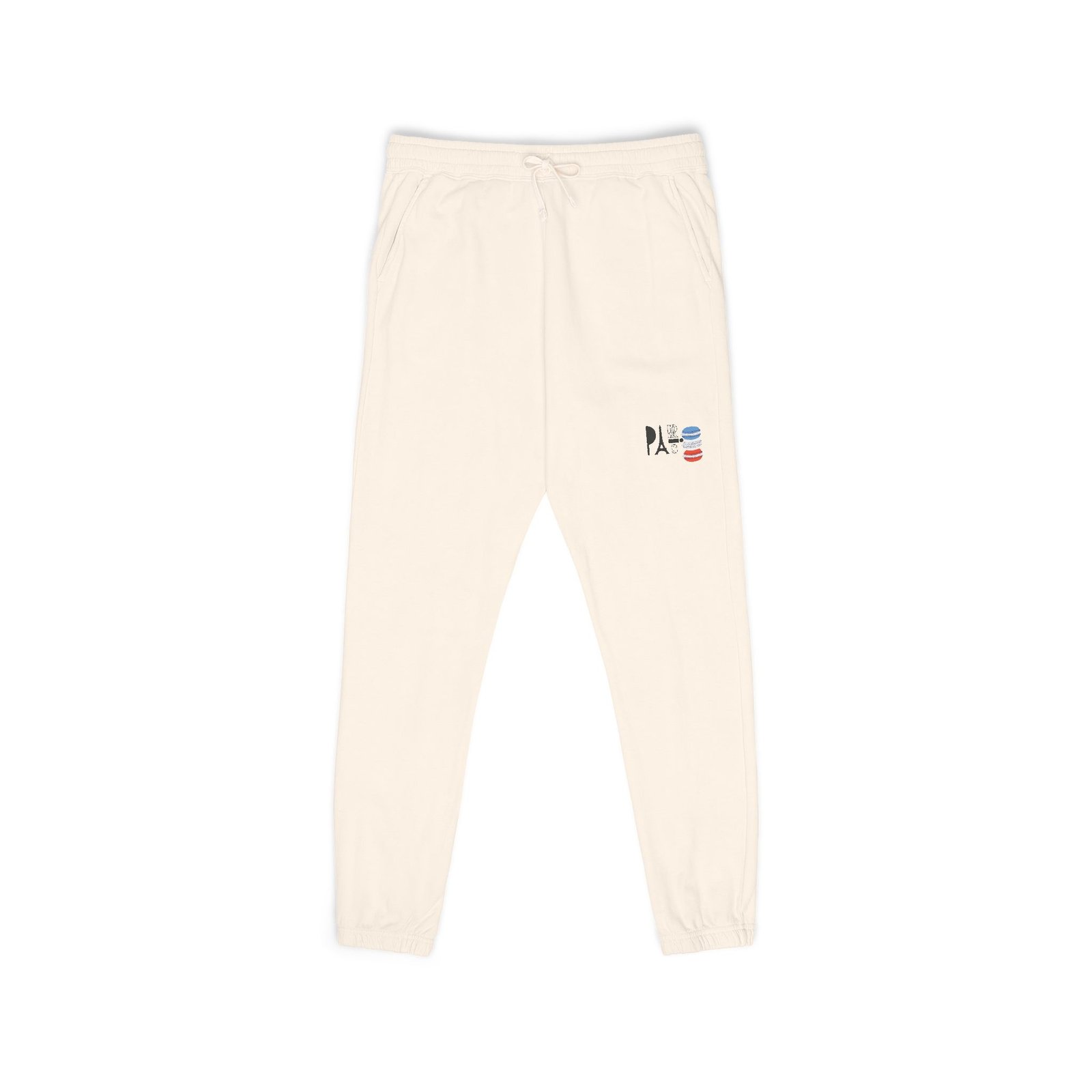 Comfort Colors - Cream Fleece Sweatpants with Small Japanese Kanji & Flag Embroidery - Image 7