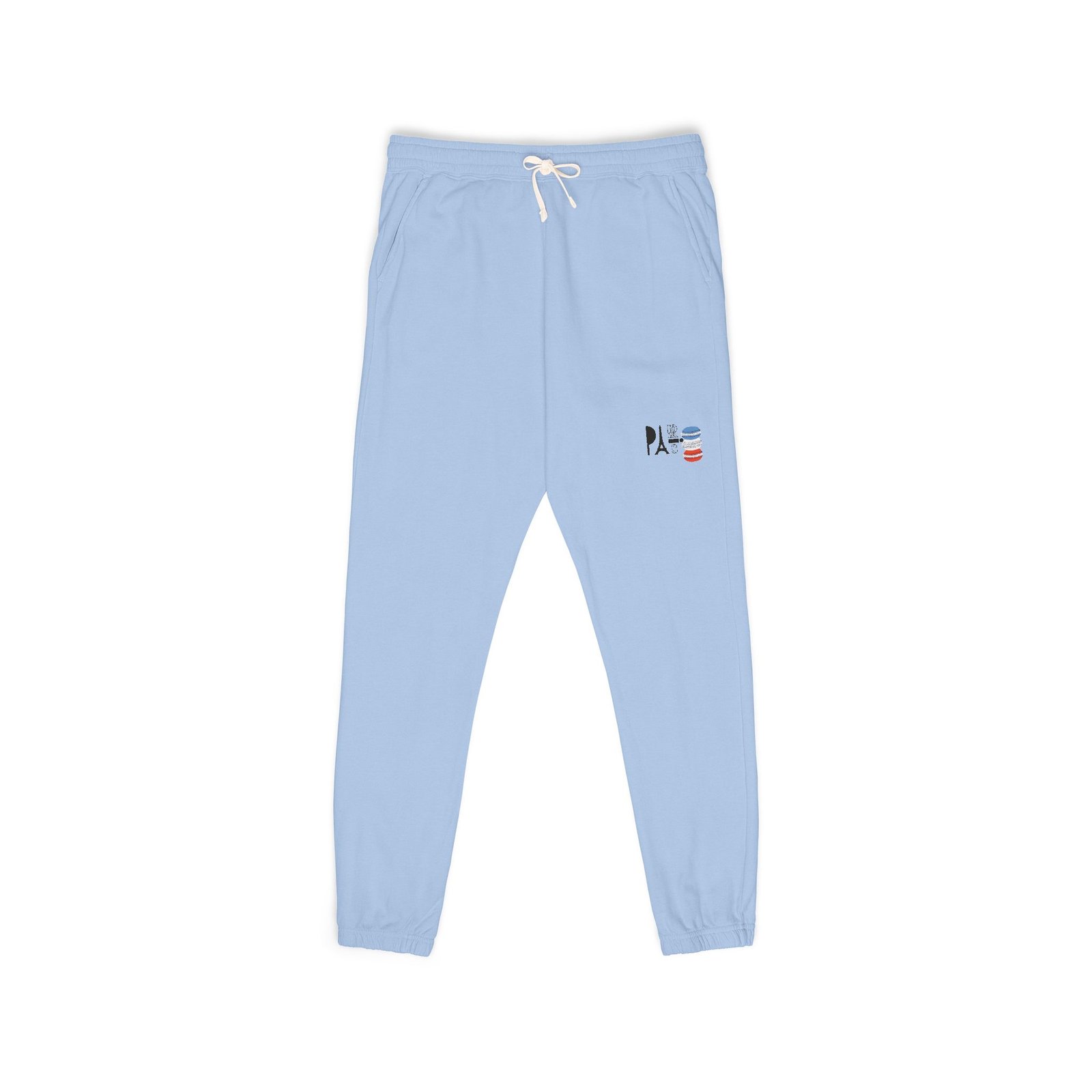 Comfort Colors - Cream Fleece Sweatpants with Small Japanese Kanji & Flag Embroidery - Image 2