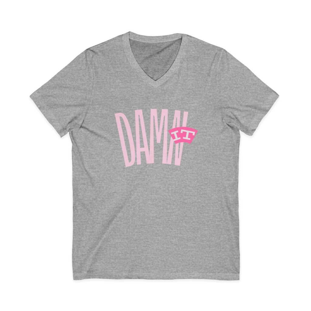 Bella + Canvas - Damn It Pink Graphic V-Neck Tee