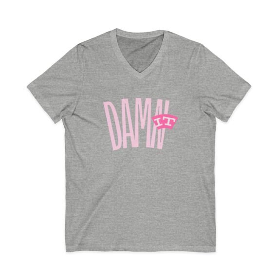 Bella + Canvas - Damn It Pink Graphic V-Neck Tee