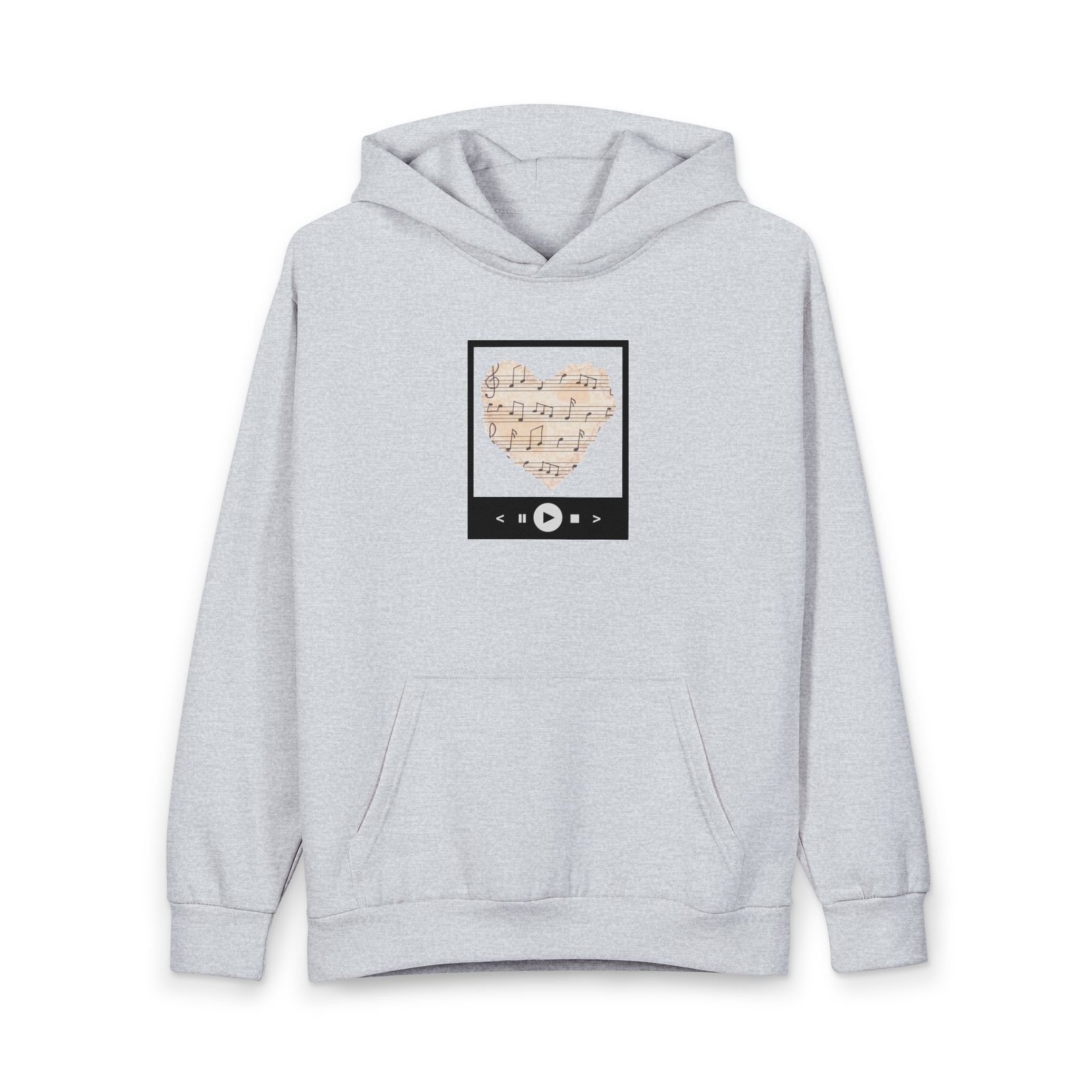 Lane Seven - Music Sheet Heart Hoodie — Vintage Sheet Music Graphic Pullover - Image 4