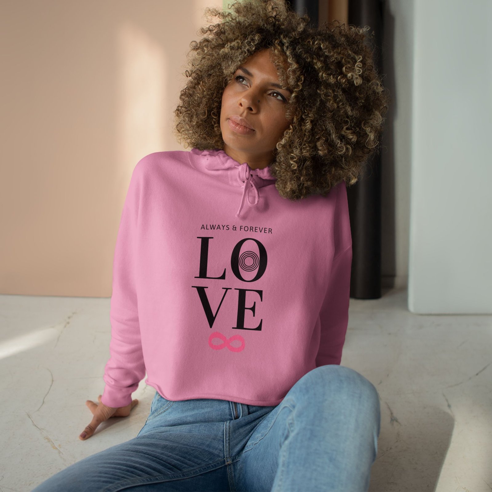 Lane Seven - Crop Hoodie — "Always & Forever LOVE" - Image 6