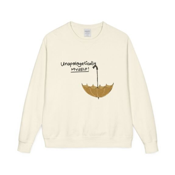 Hanes - Crewneck Sweatshirt — "Unapologetically Myself" Yellow Umbrella Graphic