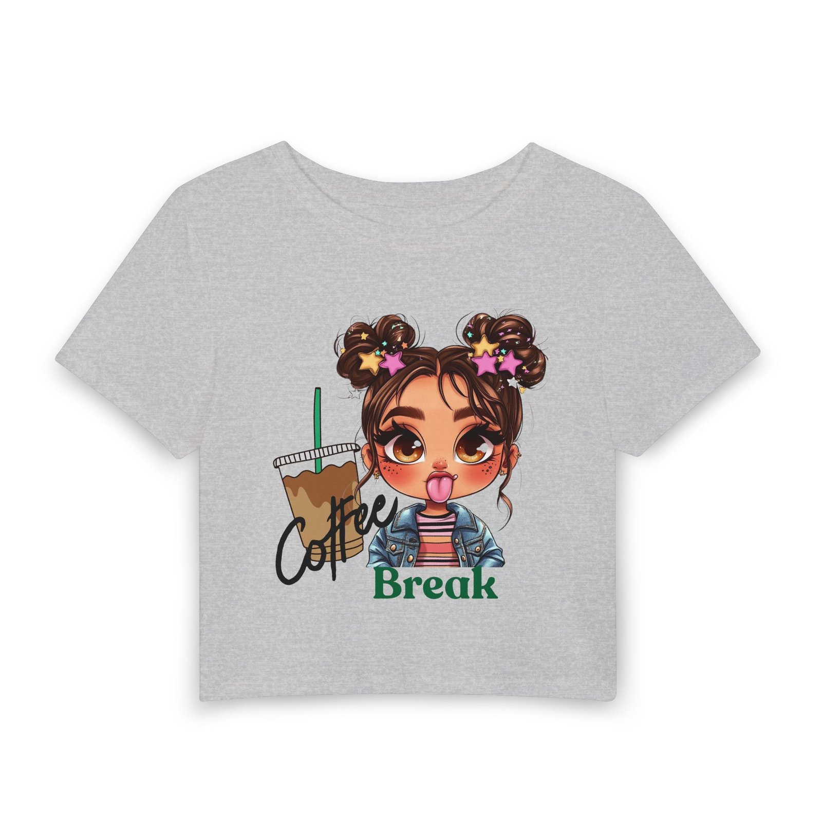 Coffee Break Women's Baby Tee — Cute Girl Graphic Coffee Shirt - Image 5