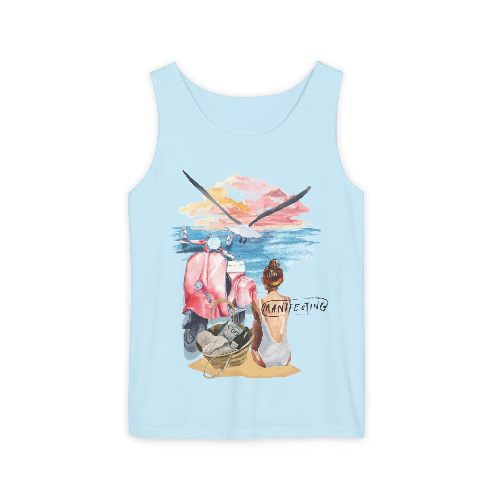 Comfort Colors —Women’s Beach Tank Top — Scooter Sunset Graphic - Image 21