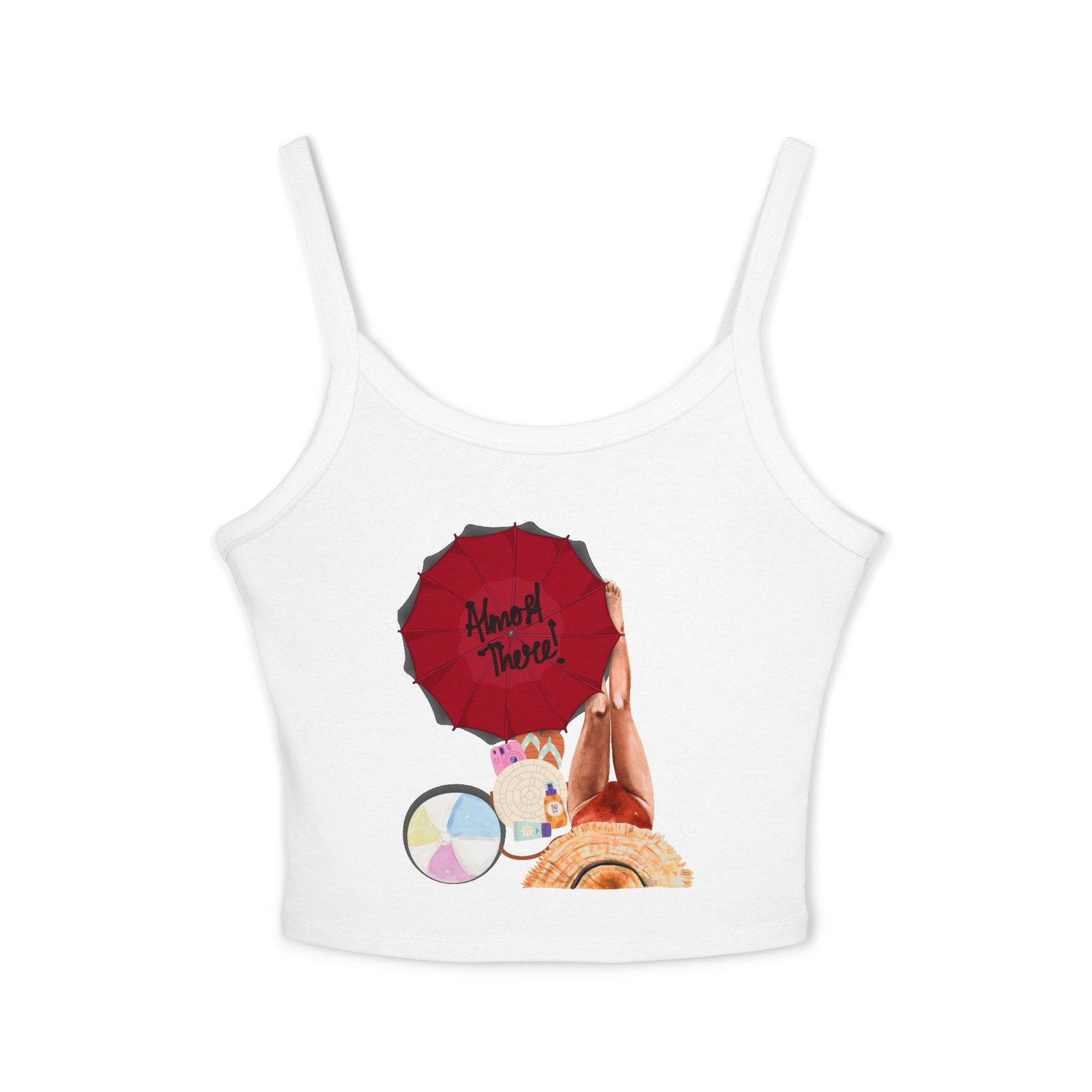 Bella+Canvas — Beach Vibes Crop Tank — Summer Umbrella Graphic - Image 7