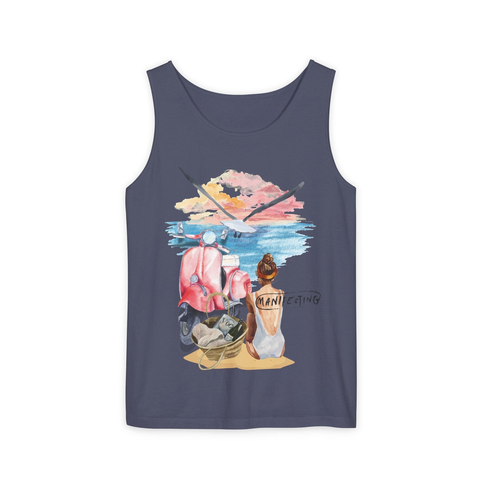 Comfort Colors —Women’s Beach Tank Top — Scooter Sunset Graphic - Image 33