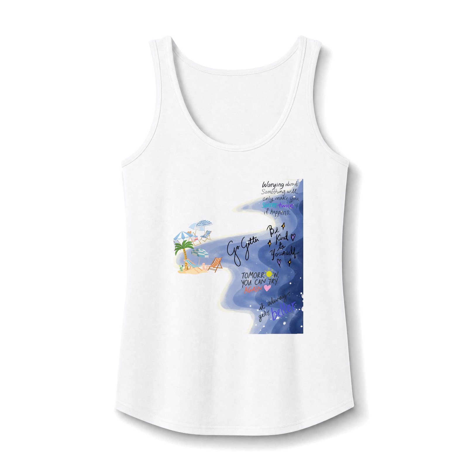 Port & Company — Women's Beachy Watercolor Tank Top - Image 3