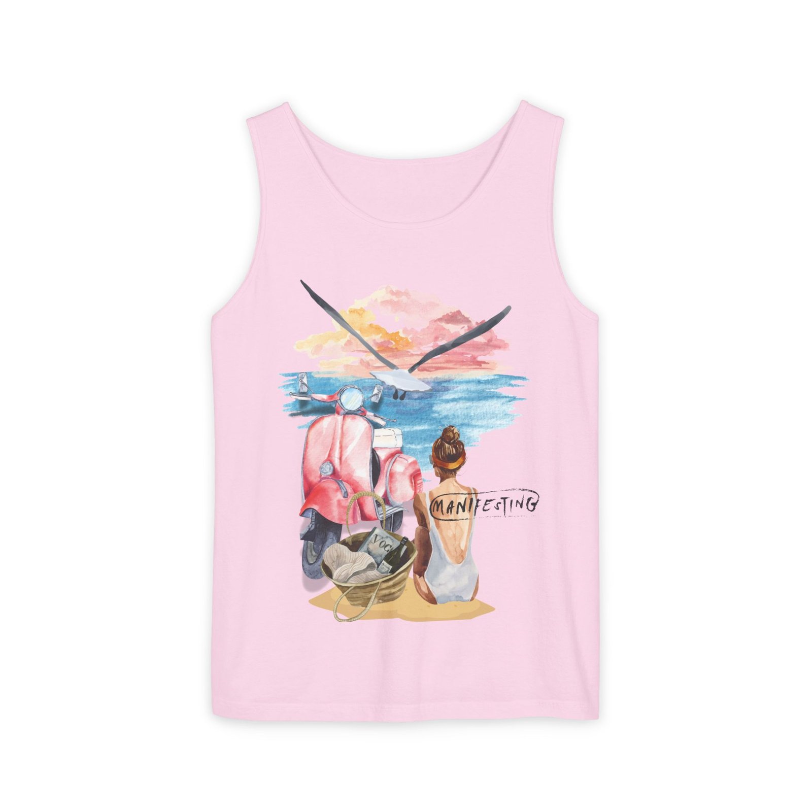 Comfort Colors —Women’s Beach Tank Top — Scooter Sunset Graphic - Image 37