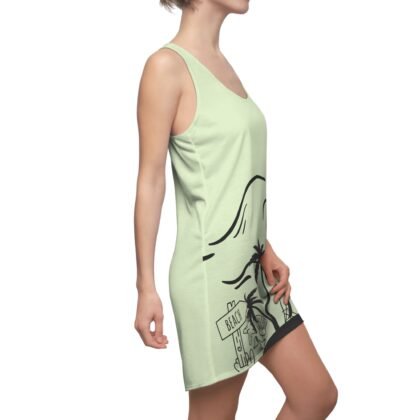 Tropical Surf Racerback Dress — Palm Tree Beach Wave Print