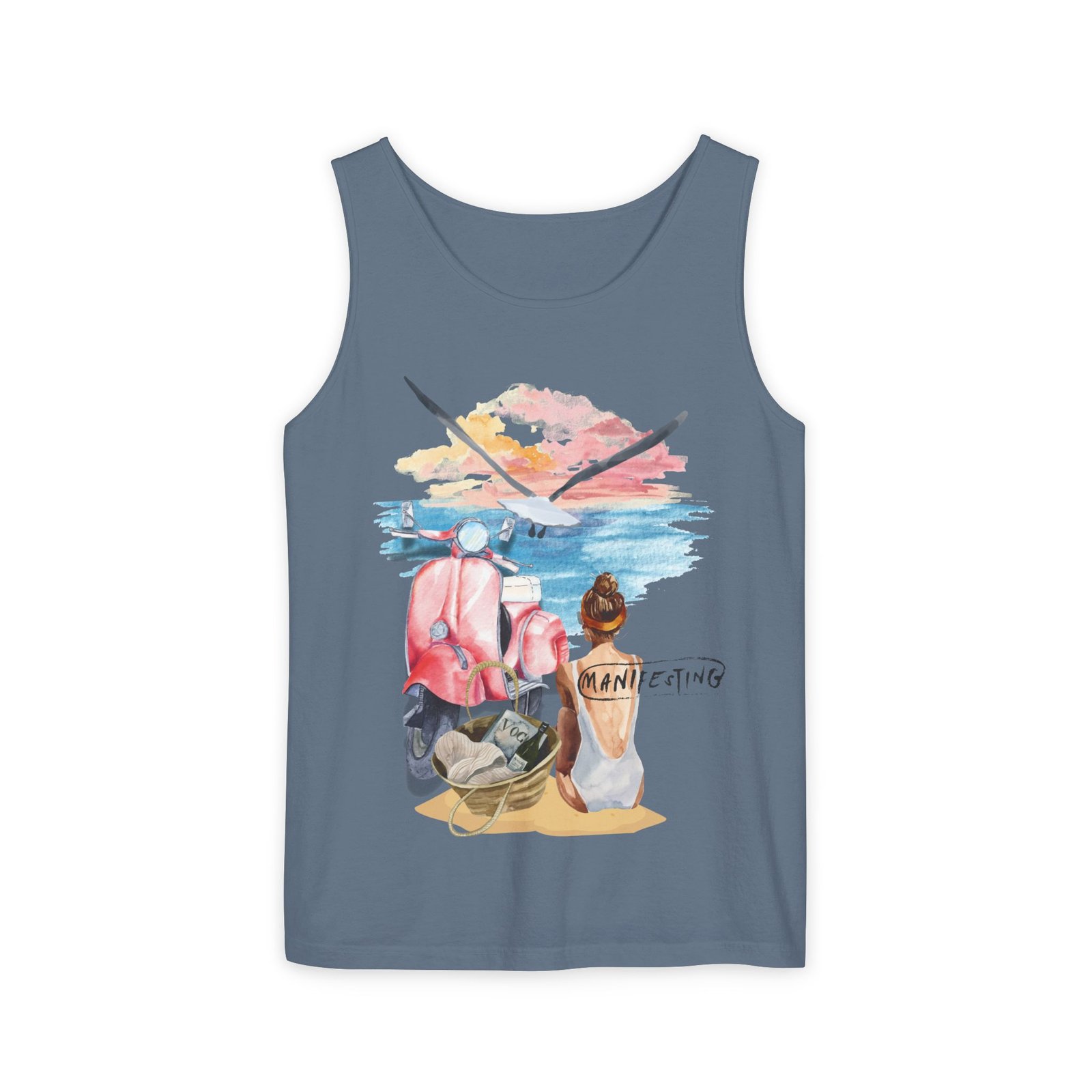 Comfort Colors —Women’s Beach Tank Top — Scooter Sunset Graphic - Image 25