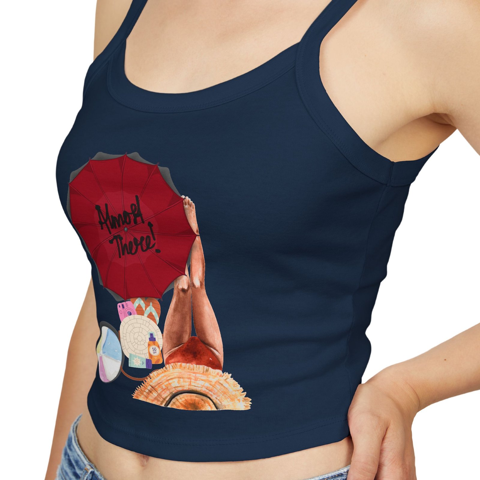 Bella+Canvas — Beach Vibes Crop Tank — Summer Umbrella Graphic - Image 35