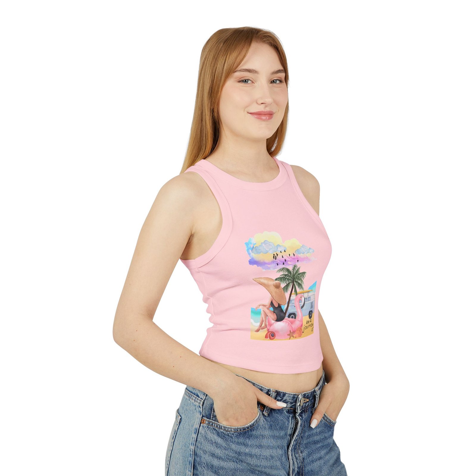 Bella+Canvas — Racer Tank Top - Beach Road Trip Graphic - Image 4
