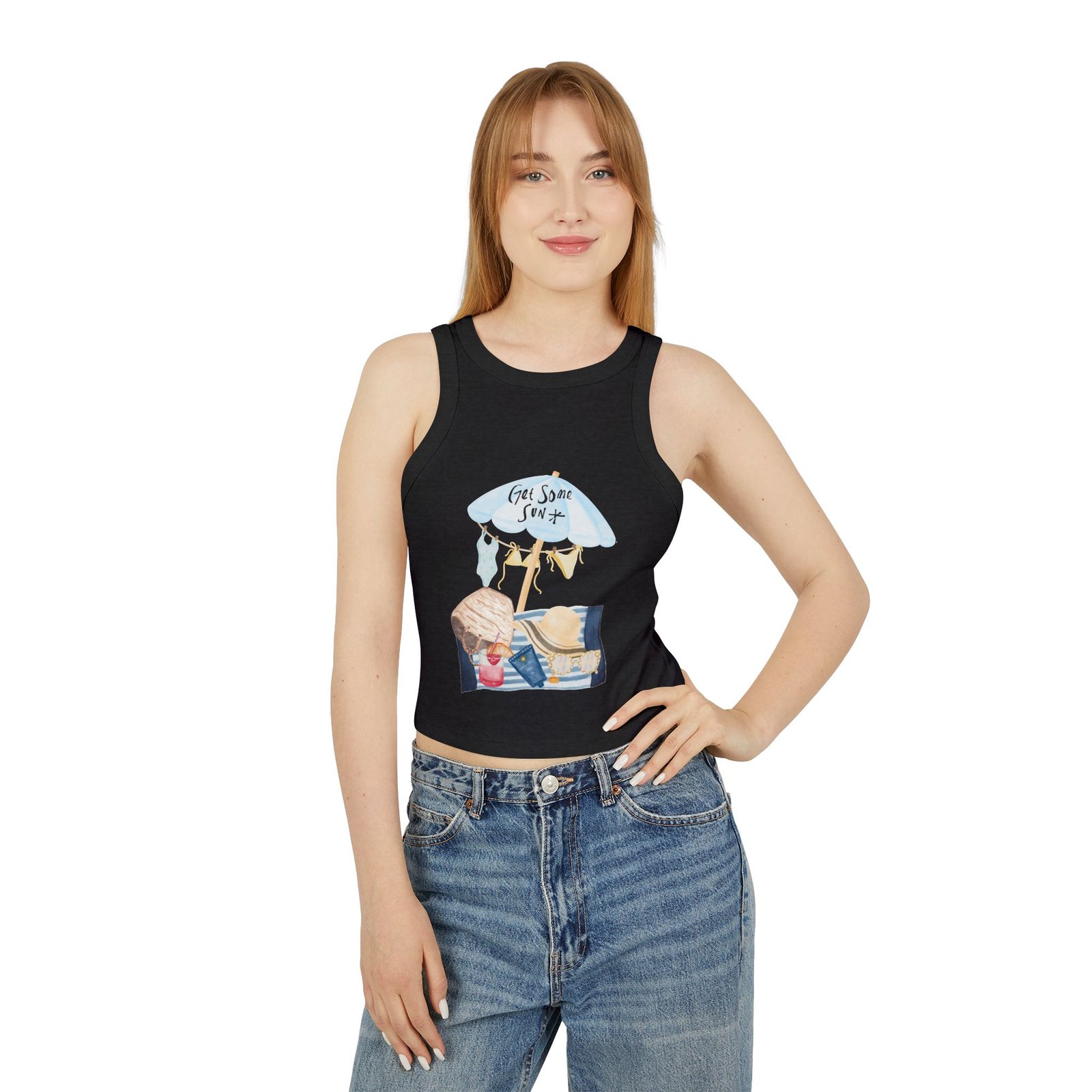 Bella+Canvas — Racer Tank Top — Beach Scene Graphic - Image 10