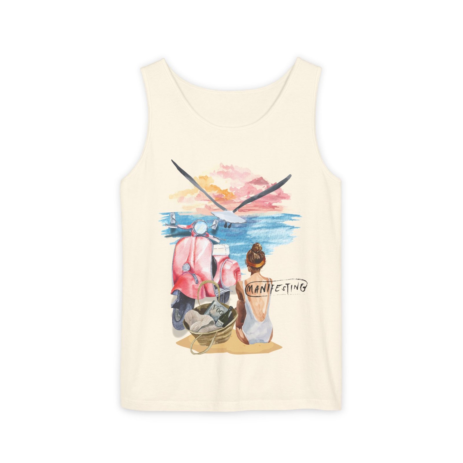 Comfort Colors —Women’s Beach Tank Top — Scooter Sunset Graphic - Image 9