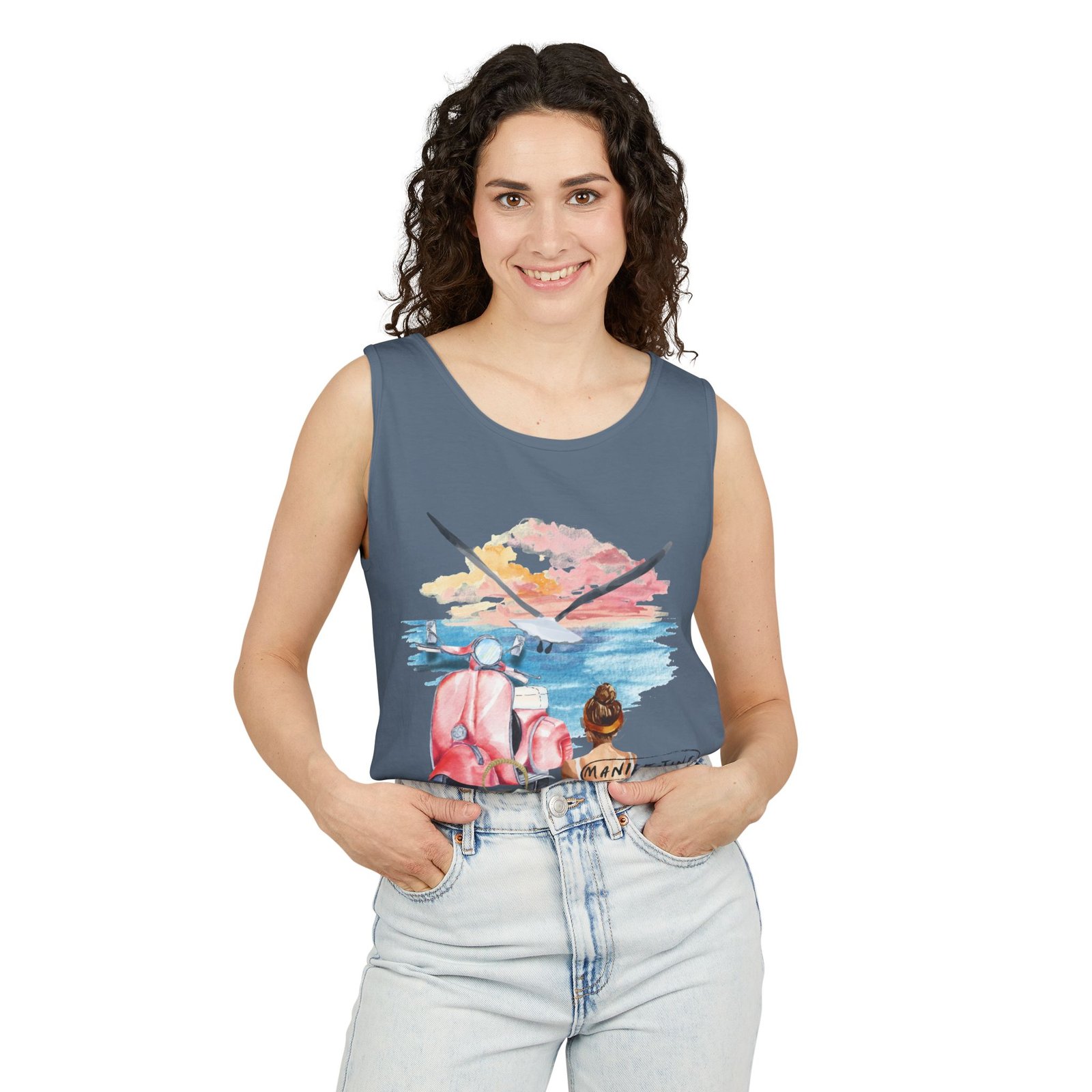Comfort Colors —Women’s Beach Tank Top — Scooter Sunset Graphic - Image 27