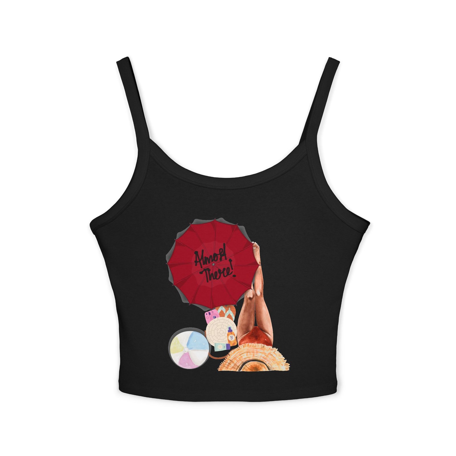Bella+Canvas — Beach Vibes Crop Tank — Summer Umbrella Graphic - Image 13