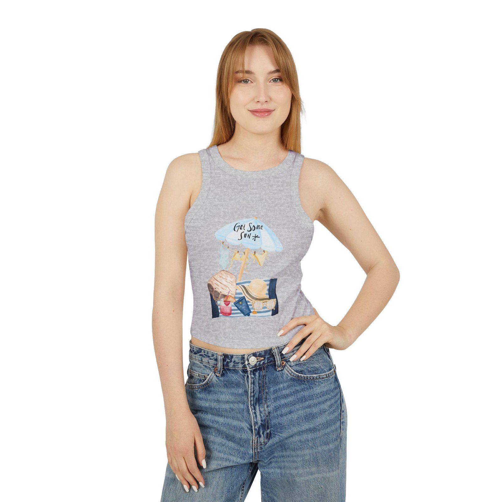 Bella+Canvas — Racer Tank Top — Beach Scene Graphic - Image 16