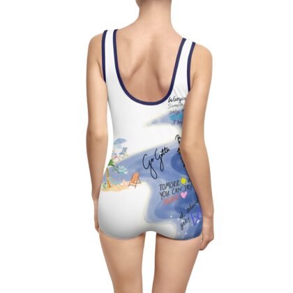 Vintage Tropical One-Piece Swimsuit — Quote Design