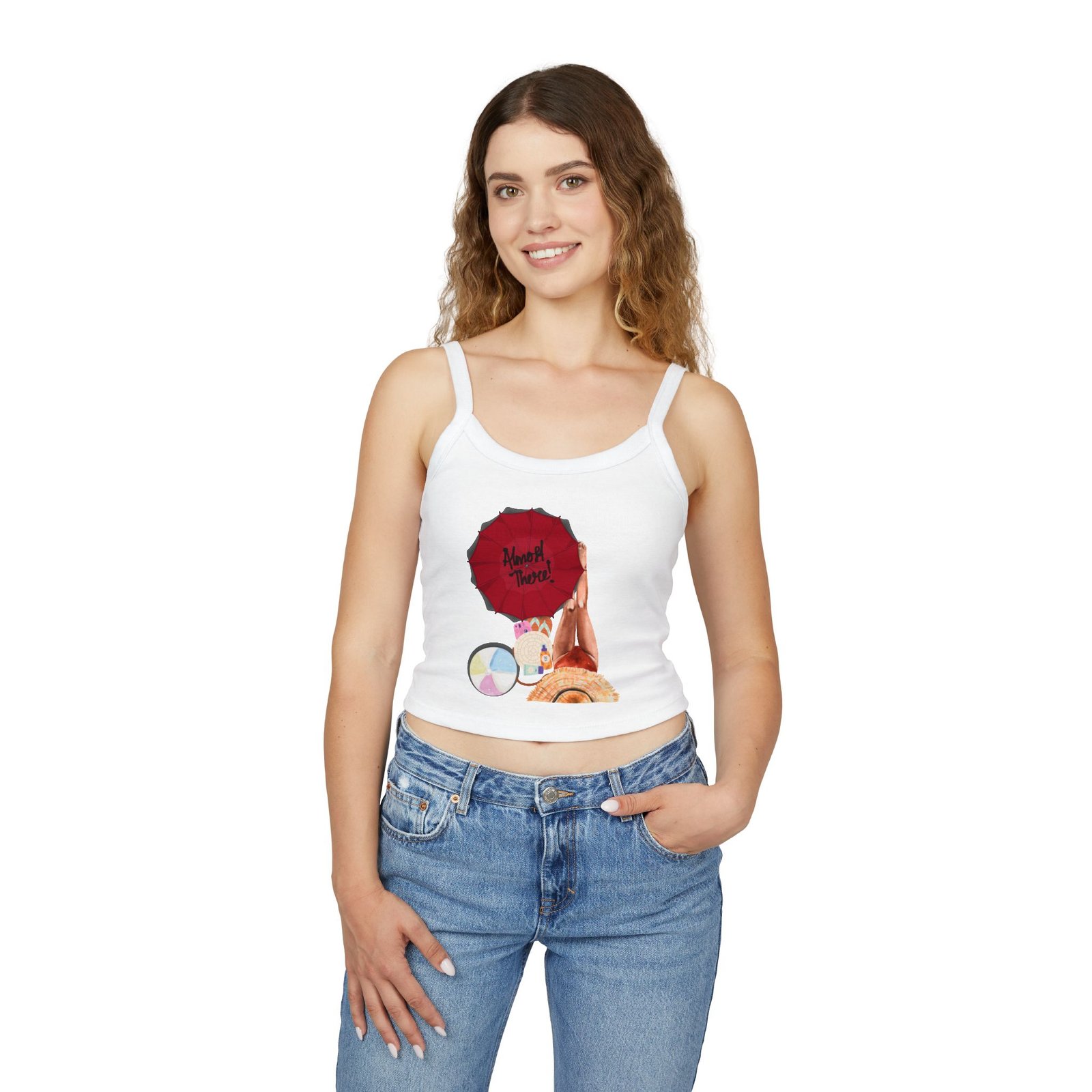 Bella+Canvas — Beach Vibes Crop Tank — Summer Umbrella Graphic - Image 9