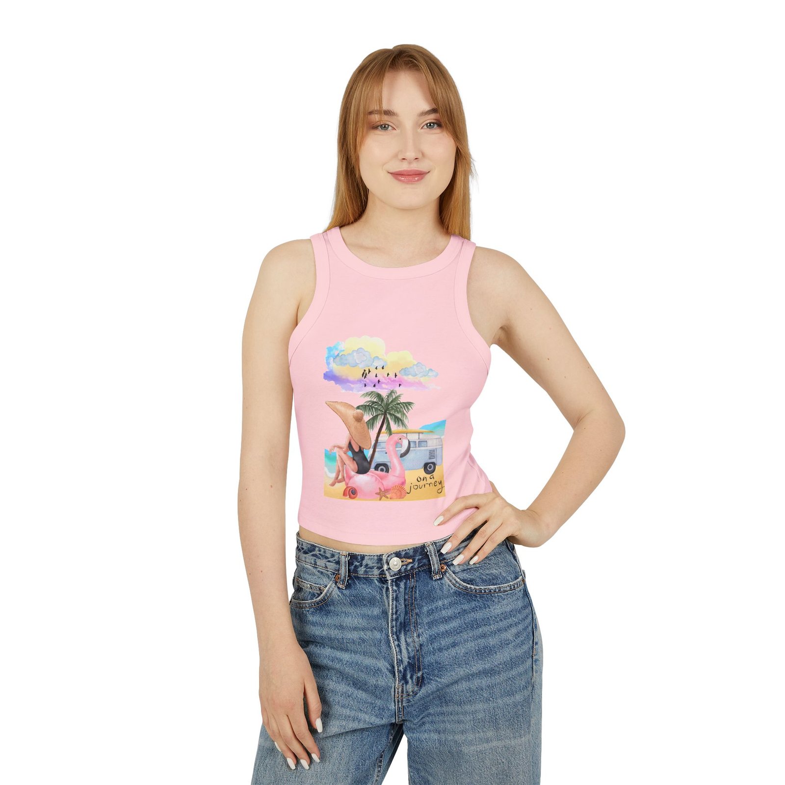 Bella+Canvas — Racer Tank Top - Beach Road Trip Graphic - Image 2