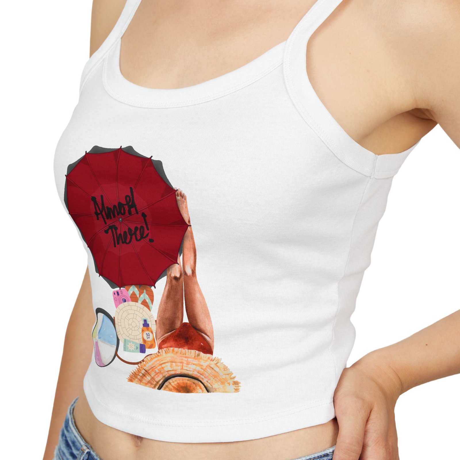 Bella+Canvas — Beach Vibes Crop Tank — Summer Umbrella Graphic - Image 11