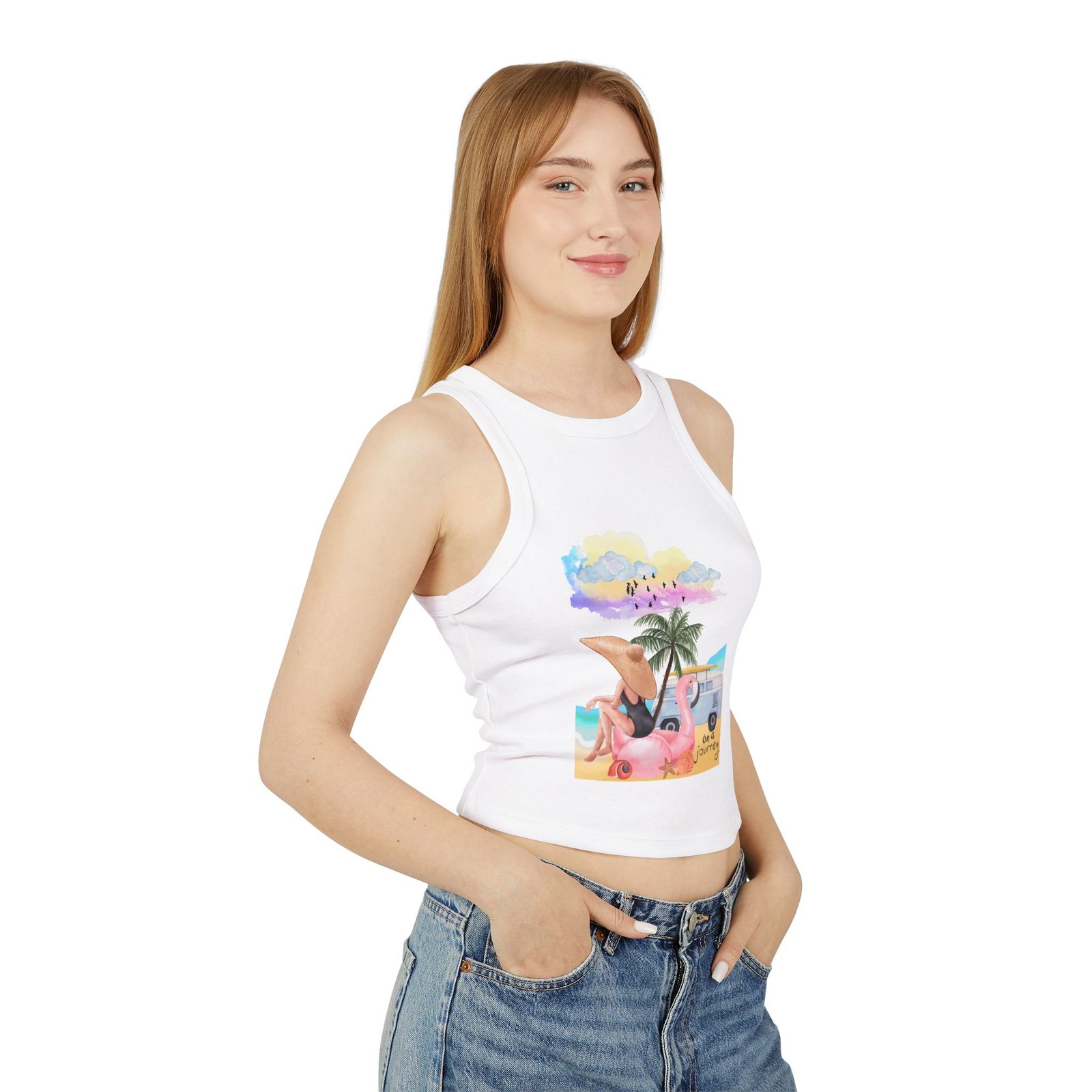 Bella+Canvas — Racer Tank Top - Beach Road Trip Graphic - Image 7