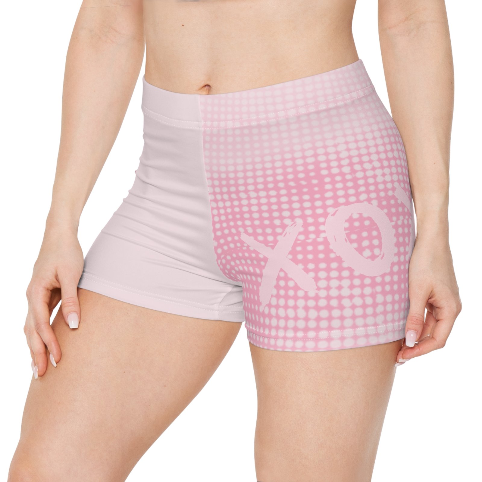 Women's Heart 'XO' Pink Stretch Shorts — Lounge & Activewear
