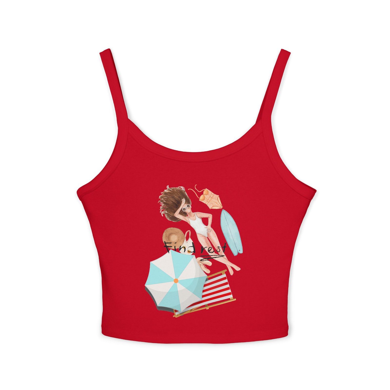 Bella+Canvas — Beach Day Crop Tank Top — 'Find Rest' Illustration - Image 13