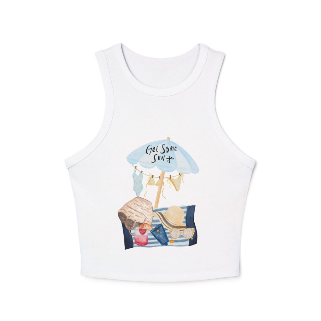 Bella+Canvas — Racer Tank Top — Beach Scene Graphic