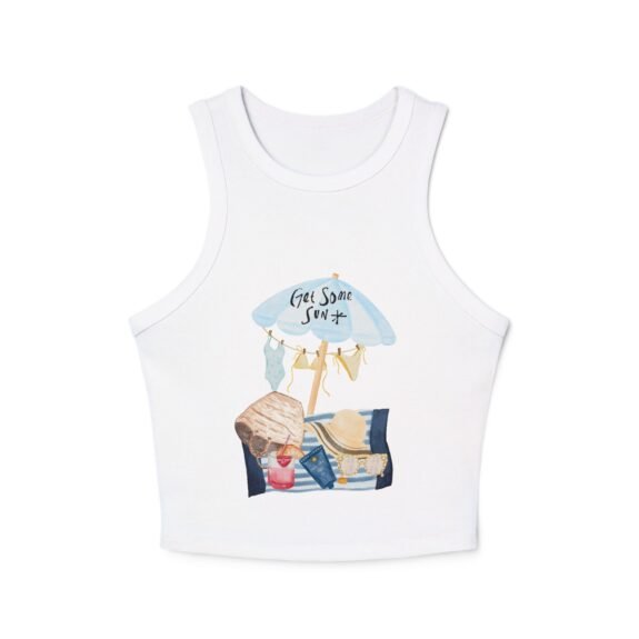 Bella+Canvas — Racer Tank Top — Beach Scene Graphic