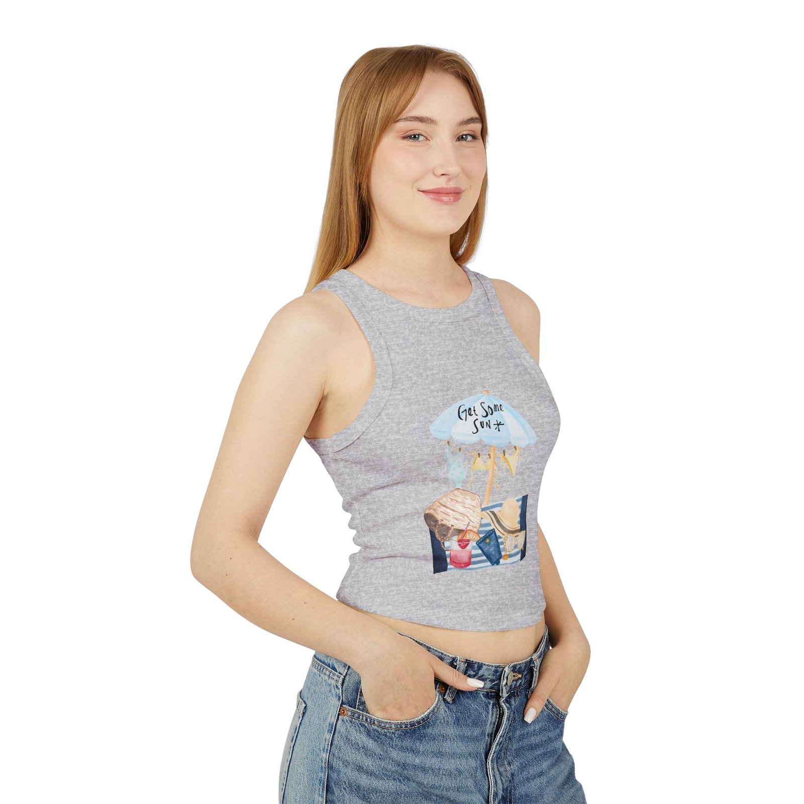Bella+Canvas — Racer Tank Top — Beach Scene Graphic - Image 15