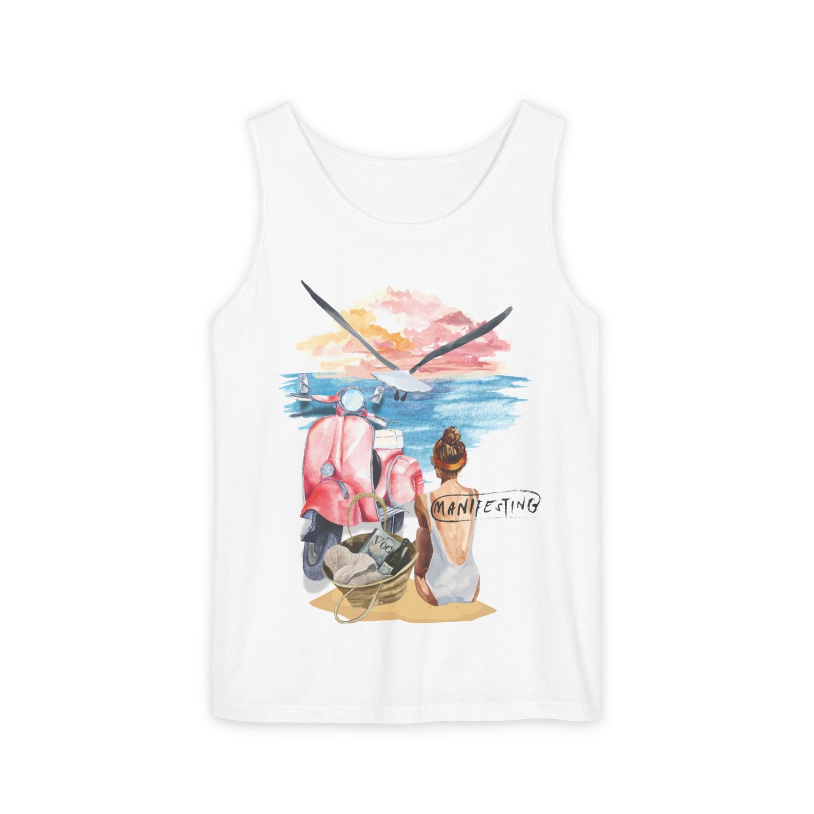 Comfort Colors —Women’s Beach Tank Top — Scooter Sunset Graphic - Image 5