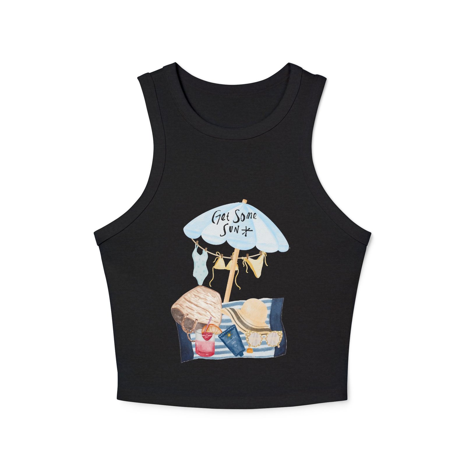 Bella+Canvas — Racer Tank Top — Beach Scene Graphic - Image 7