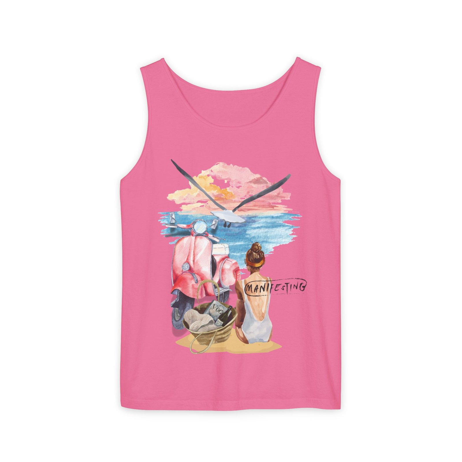 Comfort Colors —Women’s Beach Tank Top — Scooter Sunset Graphic - Image 41