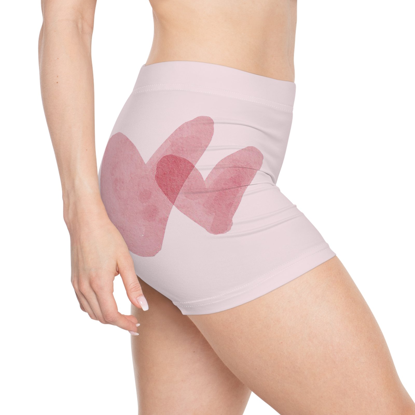 Women's Heart 'XO' Pink Stretch Shorts — Lounge & Activewear - Image 3