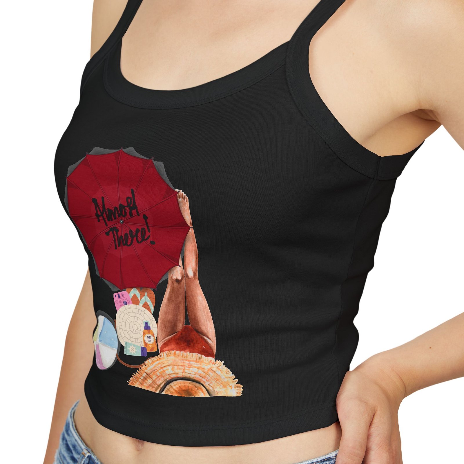 Bella+Canvas — Beach Vibes Crop Tank — Summer Umbrella Graphic - Image 17
