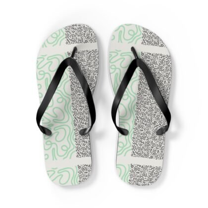 Flip Flops - Mint Green Abstract Pattern Beach Sandals
