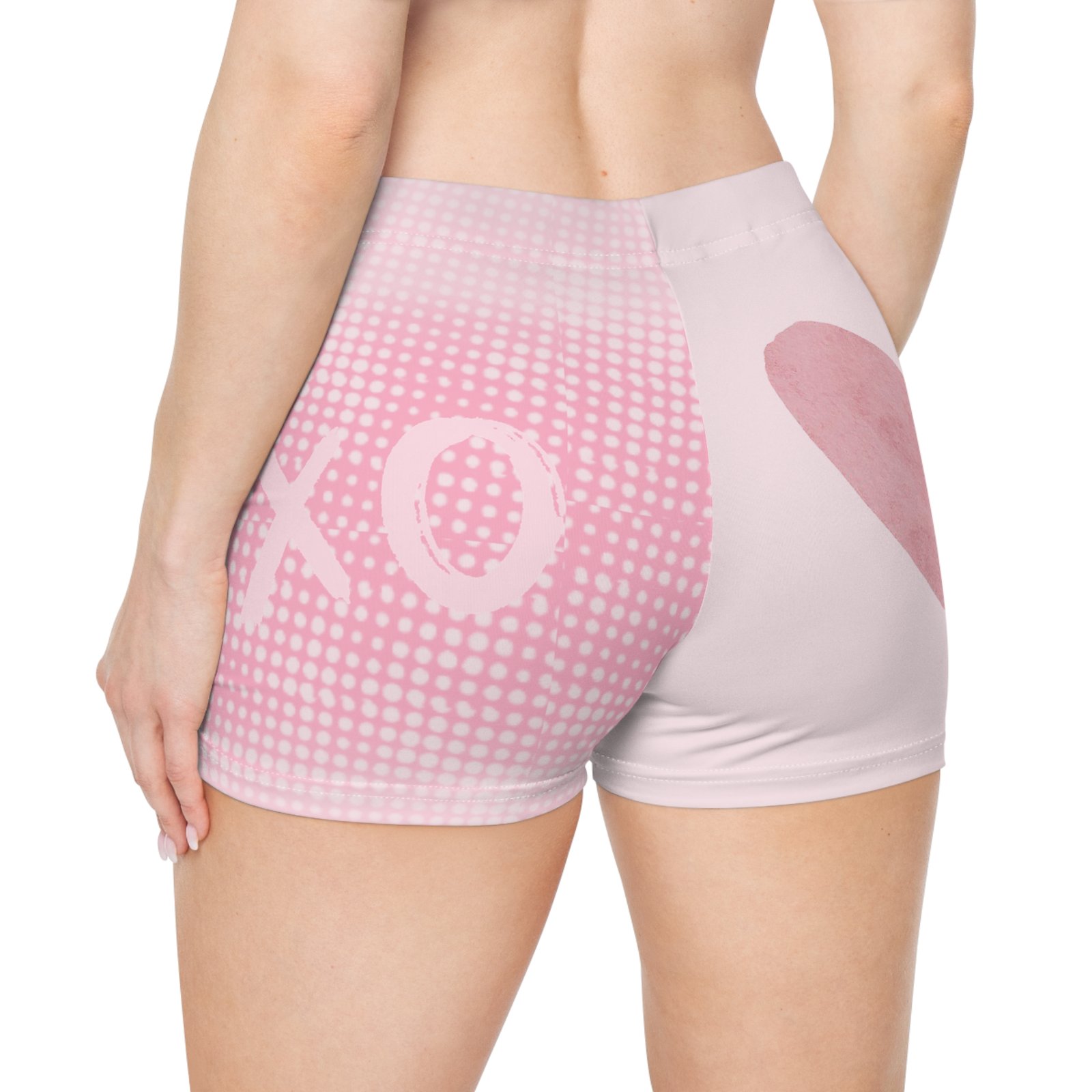 Women's Heart 'XO' Pink Stretch Shorts — Lounge & Activewear - Image 2