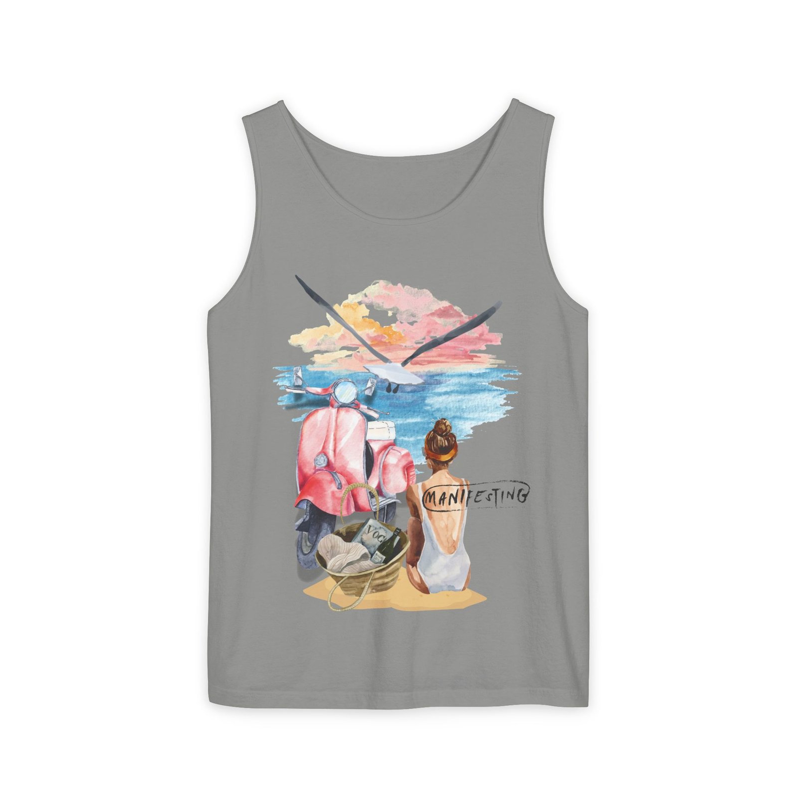 Comfort Colors —Women’s Beach Tank Top — Scooter Sunset Graphic - Image 29
