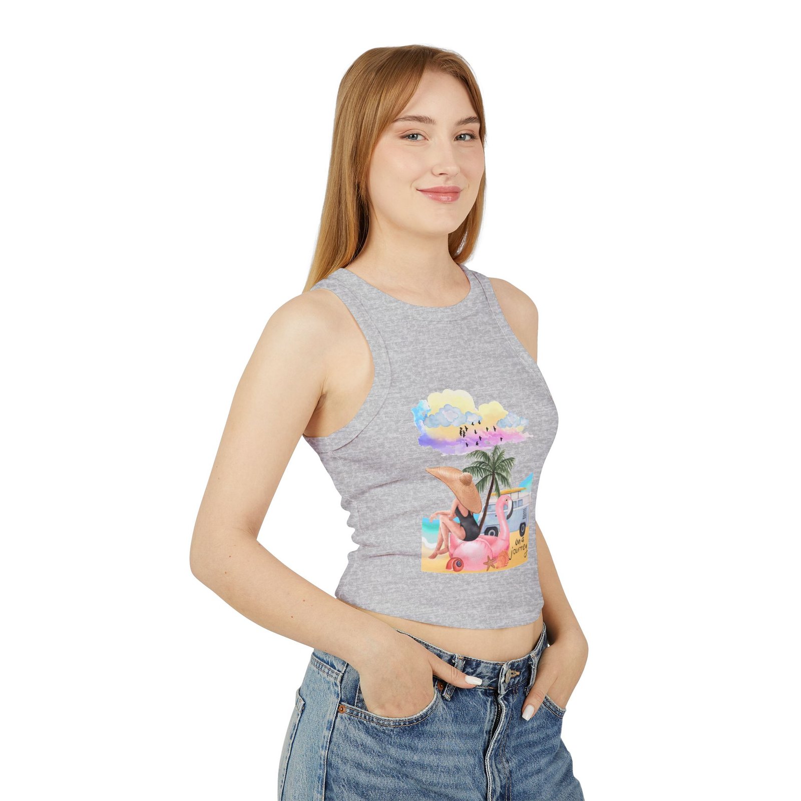 Bella+Canvas — Racer Tank Top - Beach Road Trip Graphic - Image 11